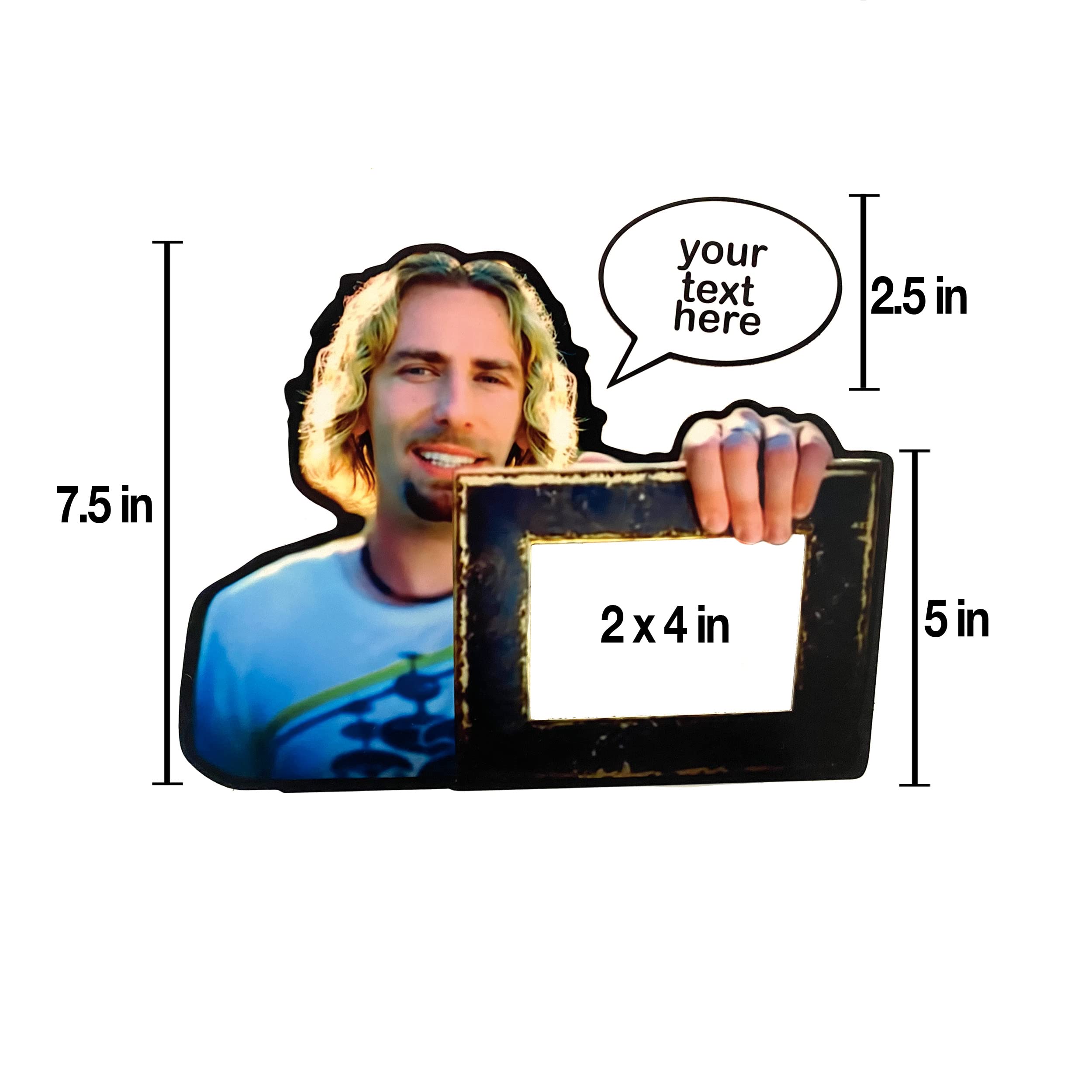 Customizable bubble text on Look at this Photograph Magnet Frame Set