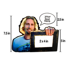 Customizable bubble text on Look at this Photograph Magnet Frame Set