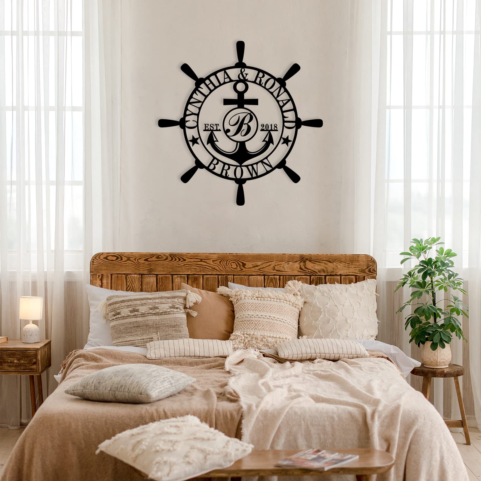 Customizable name and est date metal sign