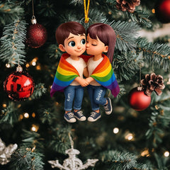 Customizable pride ornament with names and flag details