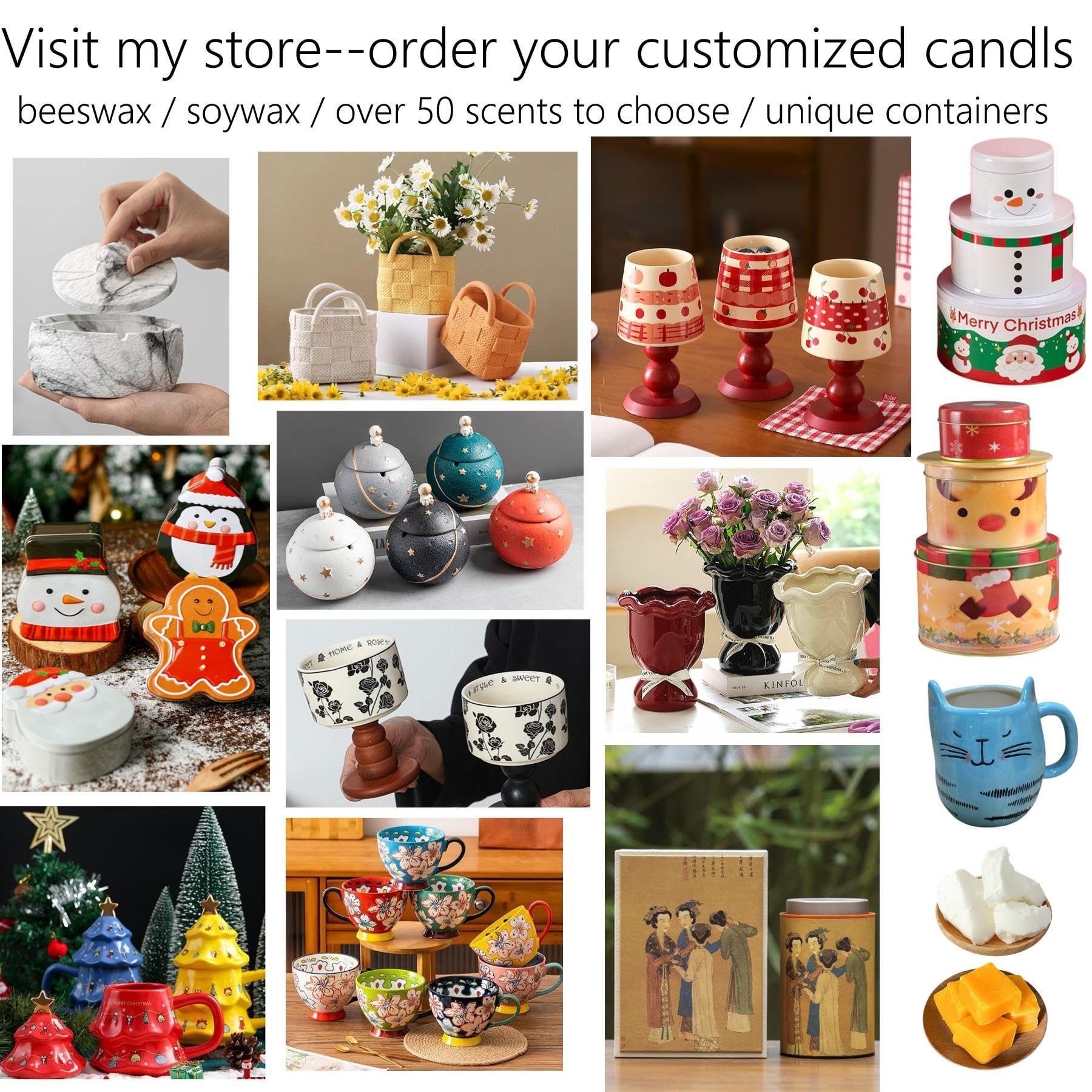 customization options with different containers and scents