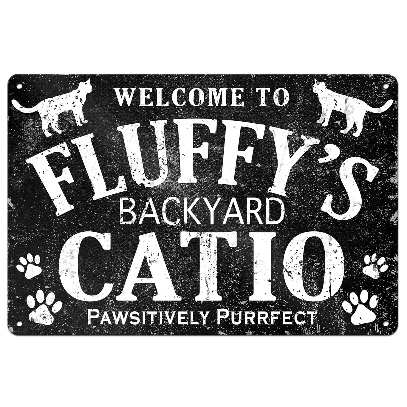 Customized Cat Name Metal Catio Sign 9x12 indoor outdoor