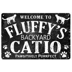 Customized Cat Name Metal Catio Sign 9x12 indoor outdoor