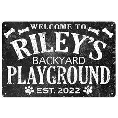 Customized Dog Name Backyard Playground Sign 9x12 with side mounting holes