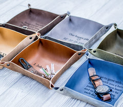 Personalized leather catchall gift for him