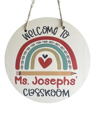 Customized Teacher Door Hanger 10 inch MDF for Classroom Decor
