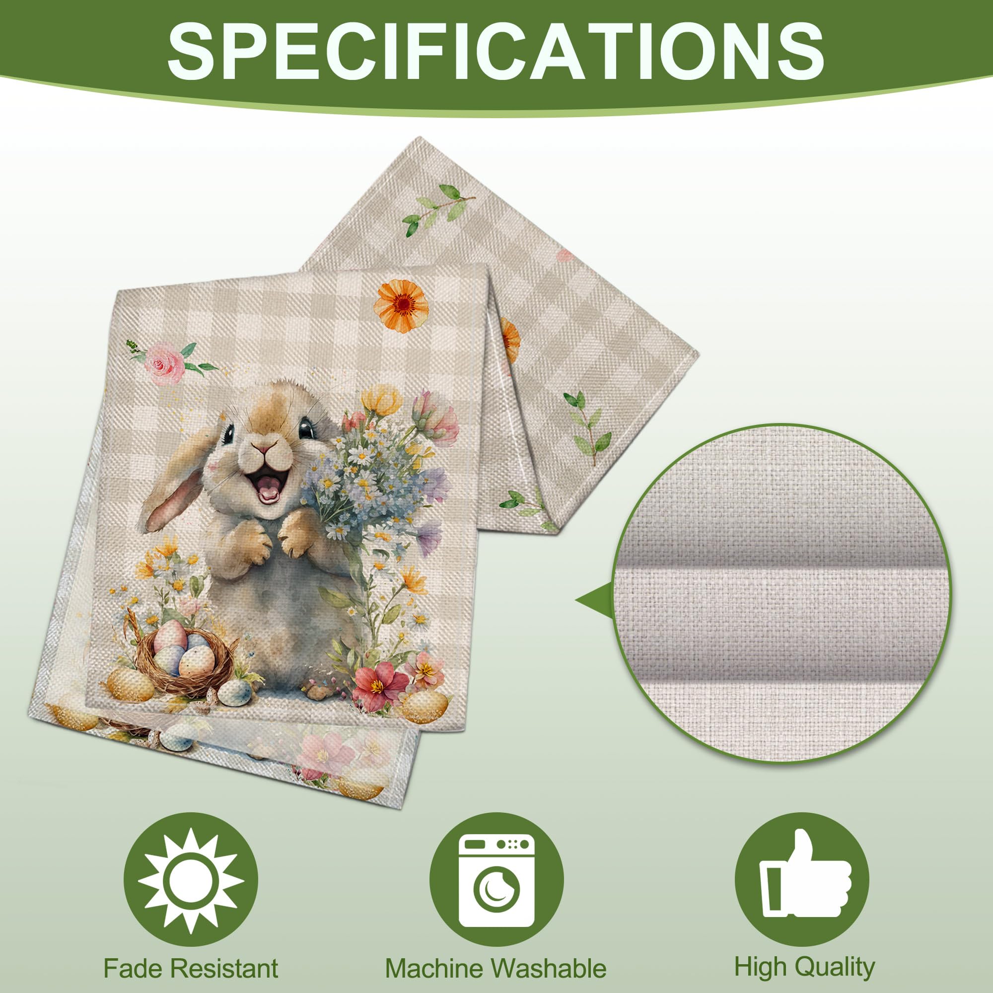 Bunny Easter decor table runner for festive table setting