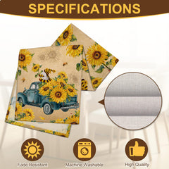 Sunflower table runner 13x72 inches on dining table