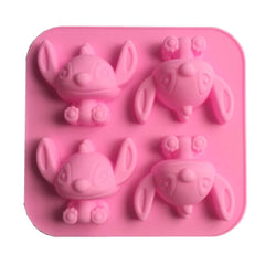 Cute 4-hole Cartoon Star Baby Silicon Mold Tool for DIY cake fondant
