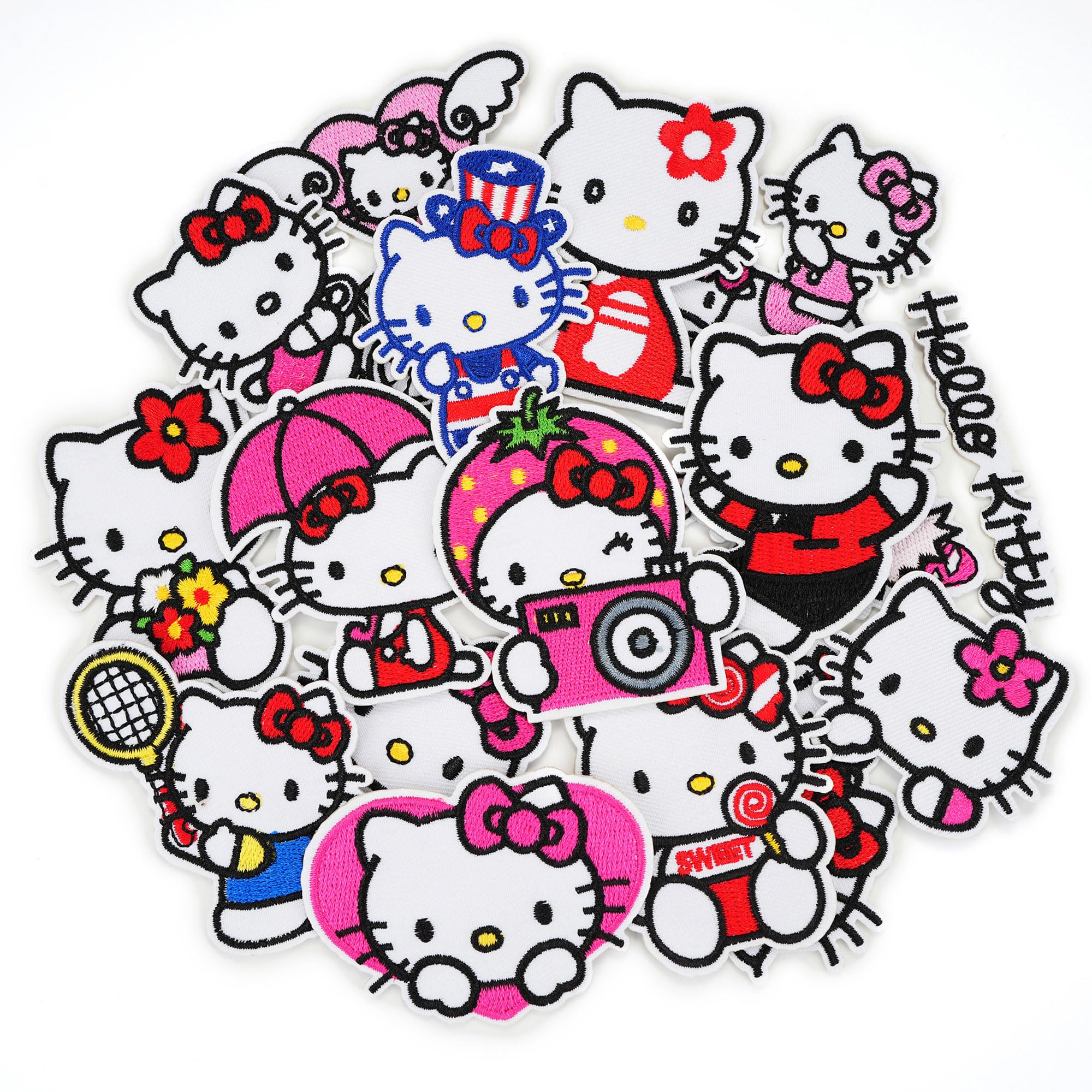 Cartoon cat patch set for customizable outfits