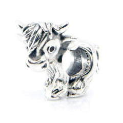 Cute Scotish Highland Cow Calf charm close up