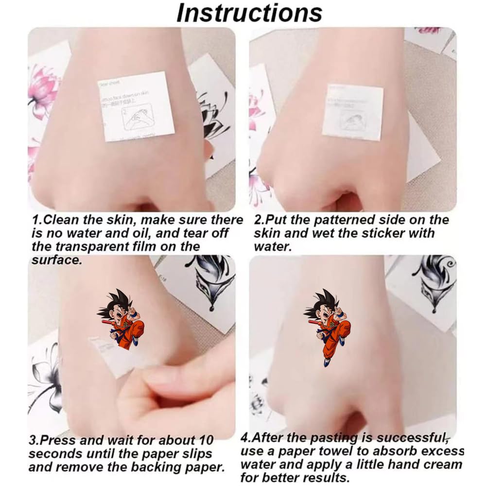 Cartoon Dragon Ball tattoo sheets for decorations