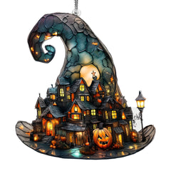 Cute Ghost Ornament Halloween Decor hanging display in window