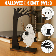 Cute Halloween kitchen decorations ghost swing displayed on breakfast counter