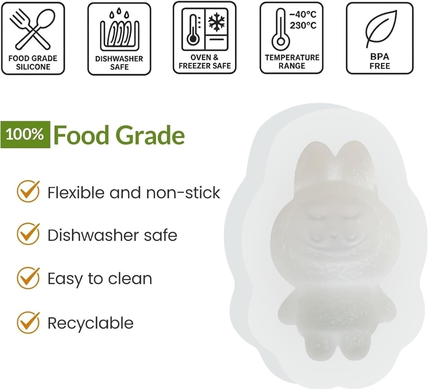 Dishwasher-safe silicone mold by Cute Lab