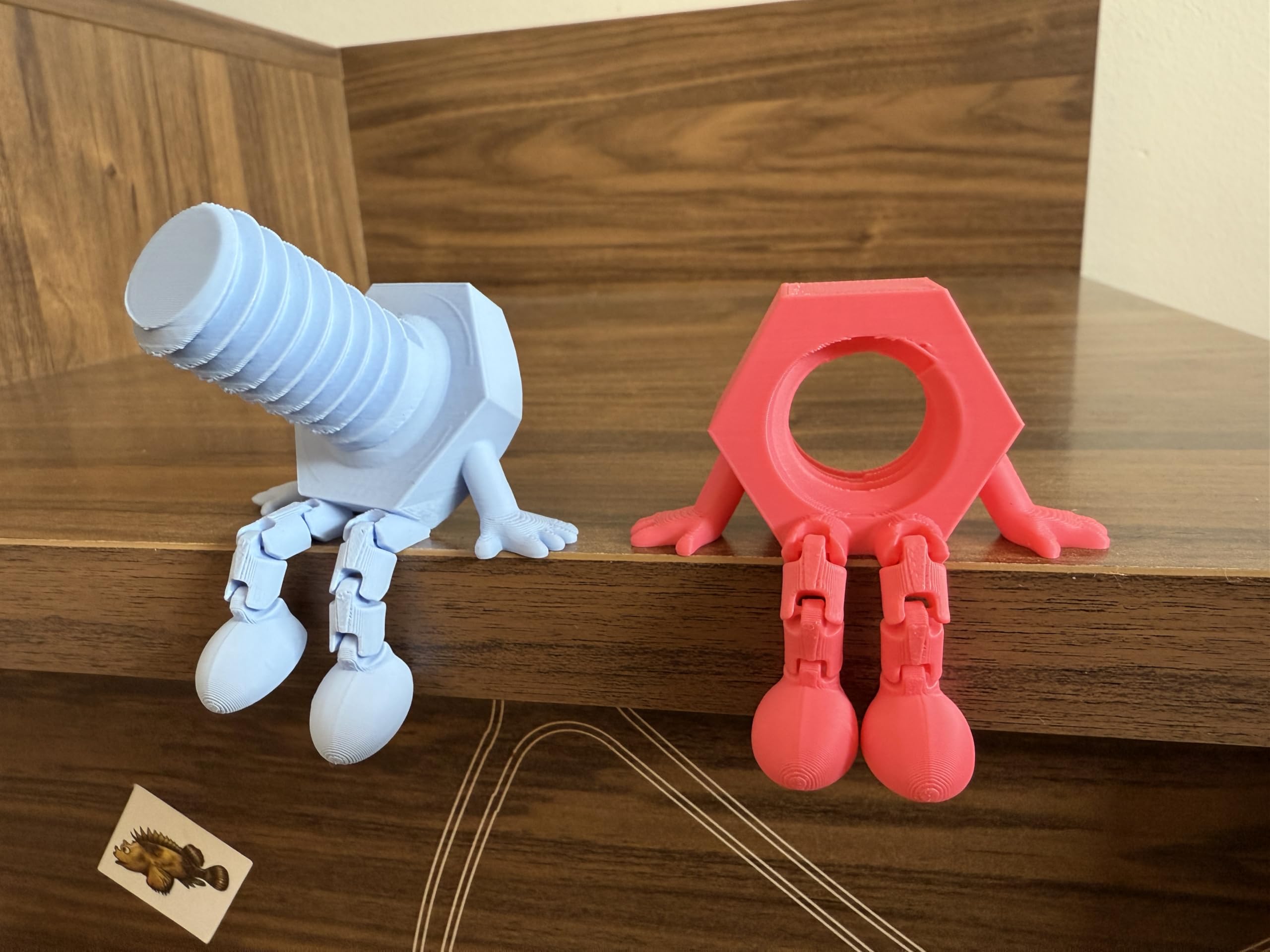 Cute office decor bolt and nut figurine