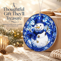 Snow Man Christmas Decoration gift-ready packaging and card