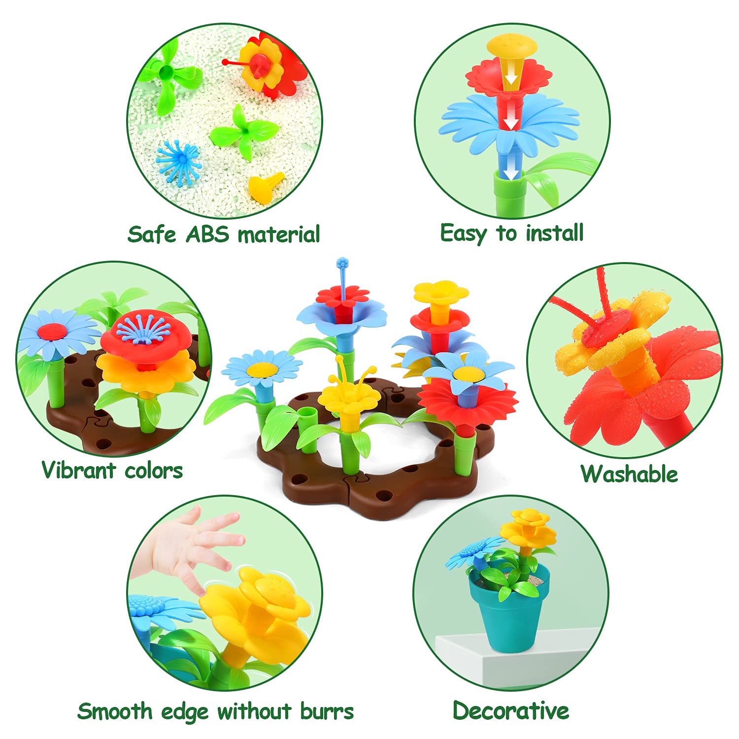 Flowerpots included in CUTE STONE gardening set