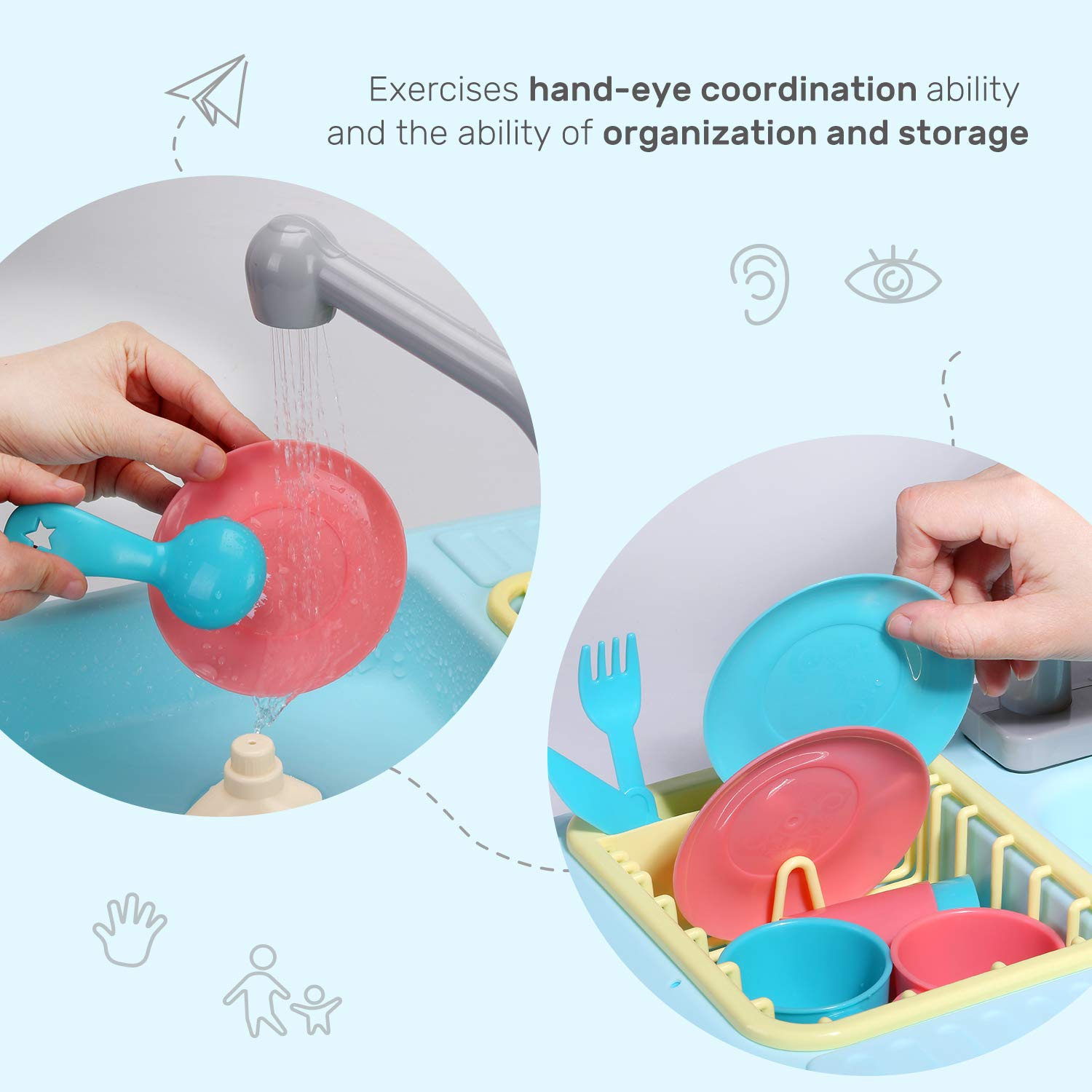 Dish rack accessory included with CUTE STONE kitchen playset