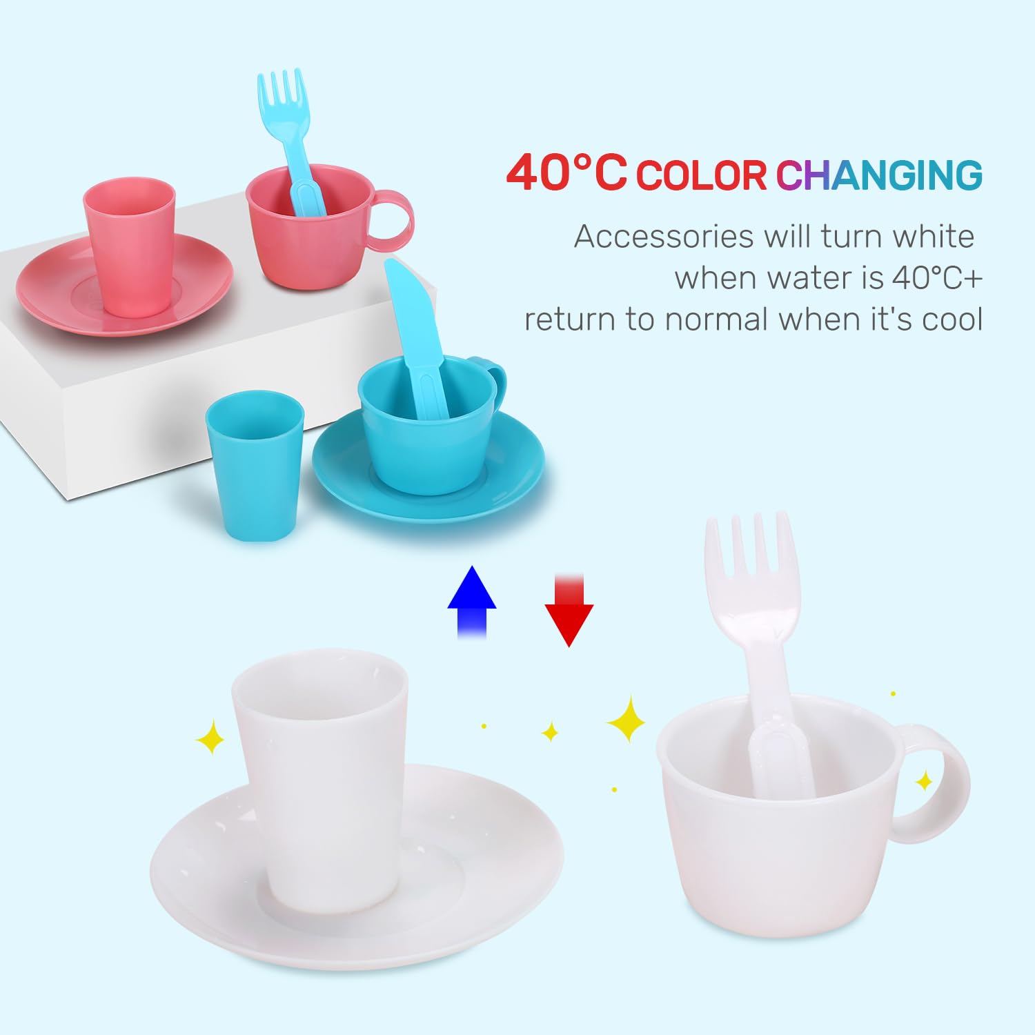 Plastic cup accessory included with CUTE STONE kitchen toy