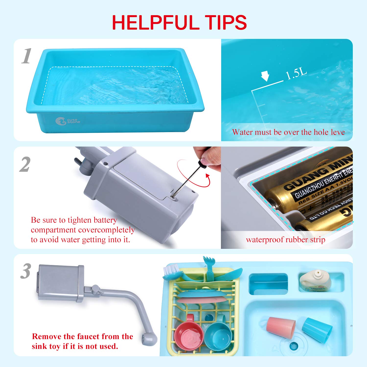 Plastic knife accessory included with CUTE STONE kitchen toy