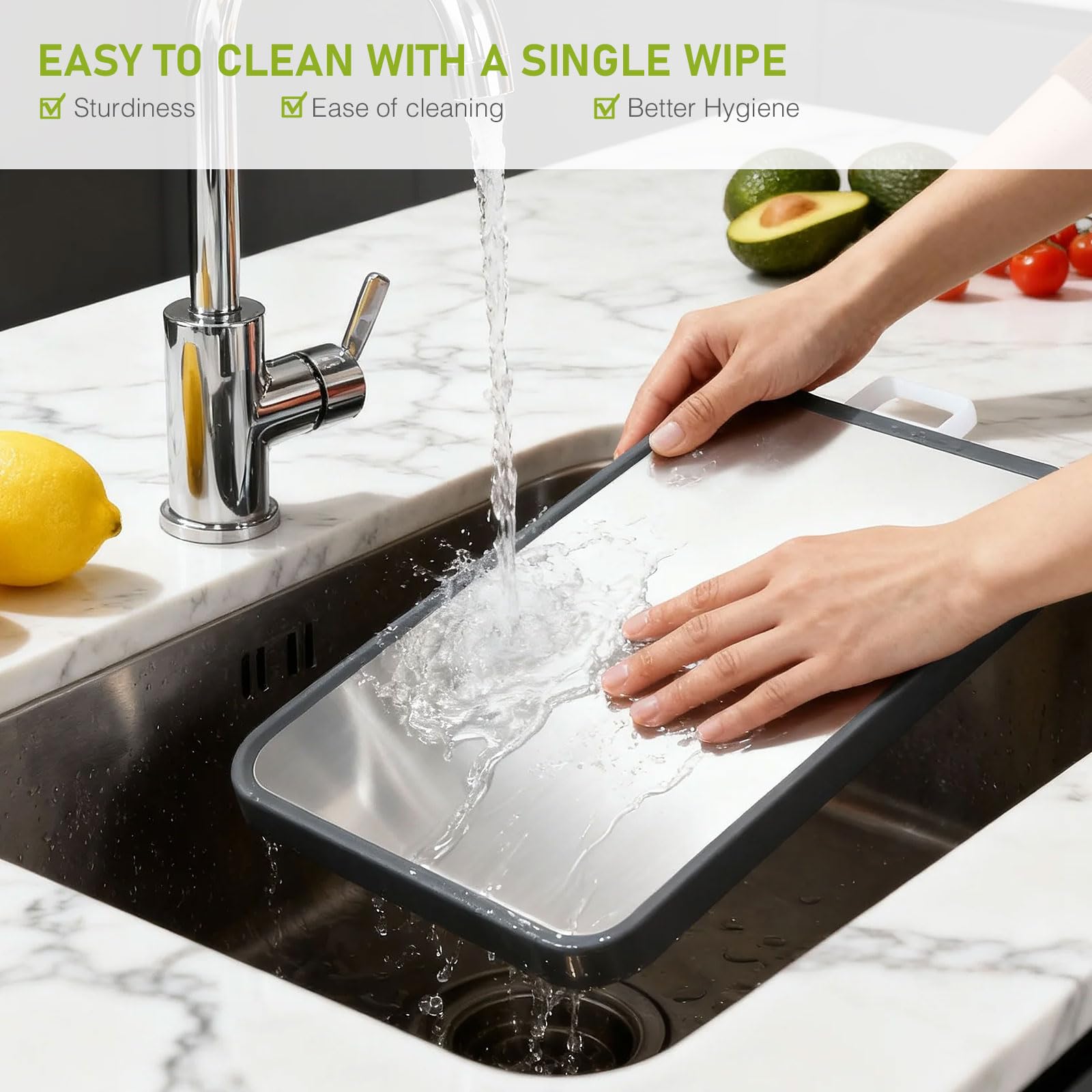 dishwasher safe stainless steel cutting board non-porous surface