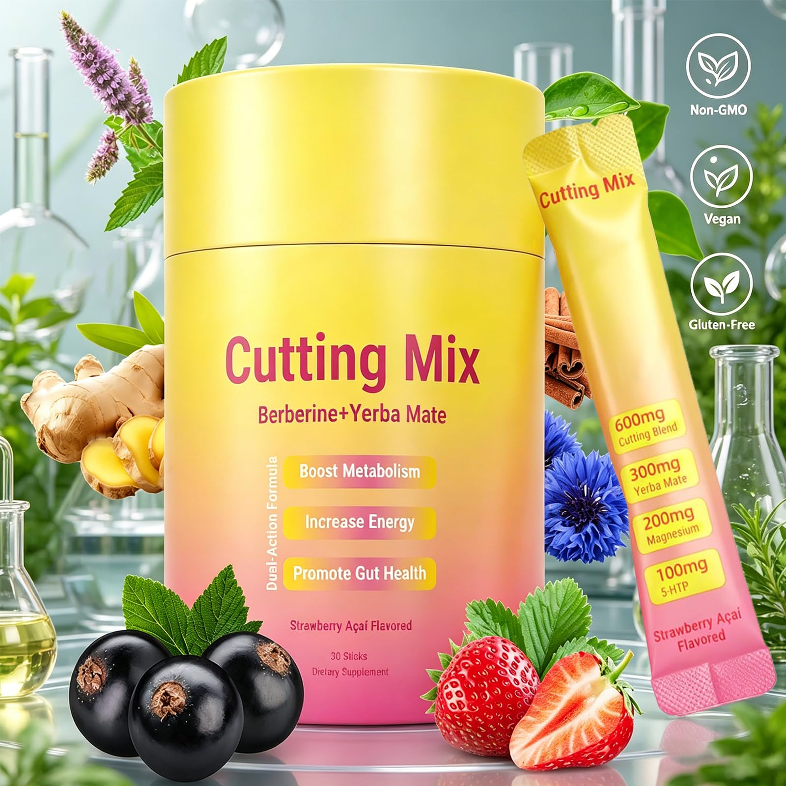 cutting drink mix 30 sticks packaging image