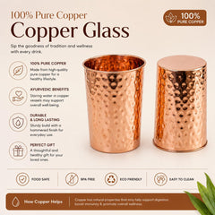 Cuvera copper drinking cups set 2 with hammered finish