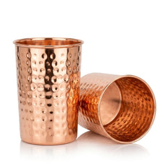 Cuvera hammered copper drinking cups 2 pack 300 ml