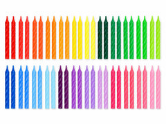 Cwise 50 spiral birthday candles pastel rainbow colors for cake or cupcake