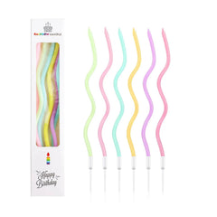 Cwise 24 Count Twist Birthday Candles Rainbow with Holders