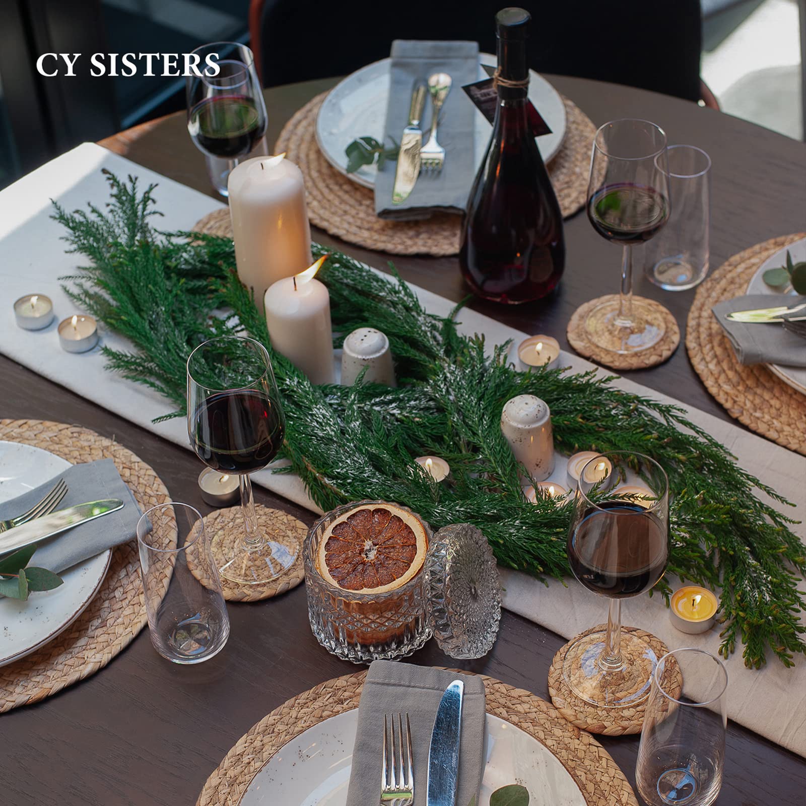 Farmhouse boho style round placemats by CY SISTERS