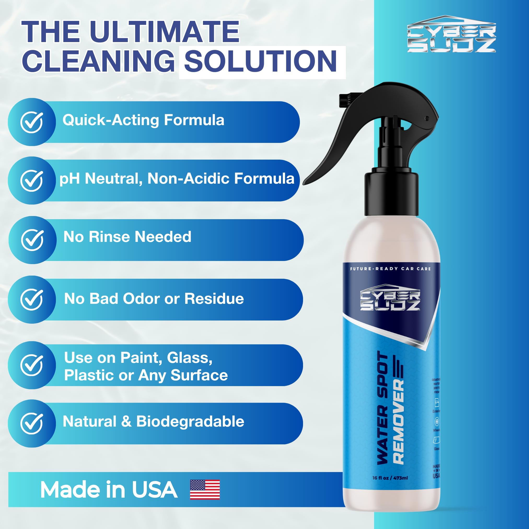 Made in USA water spot remover for cars