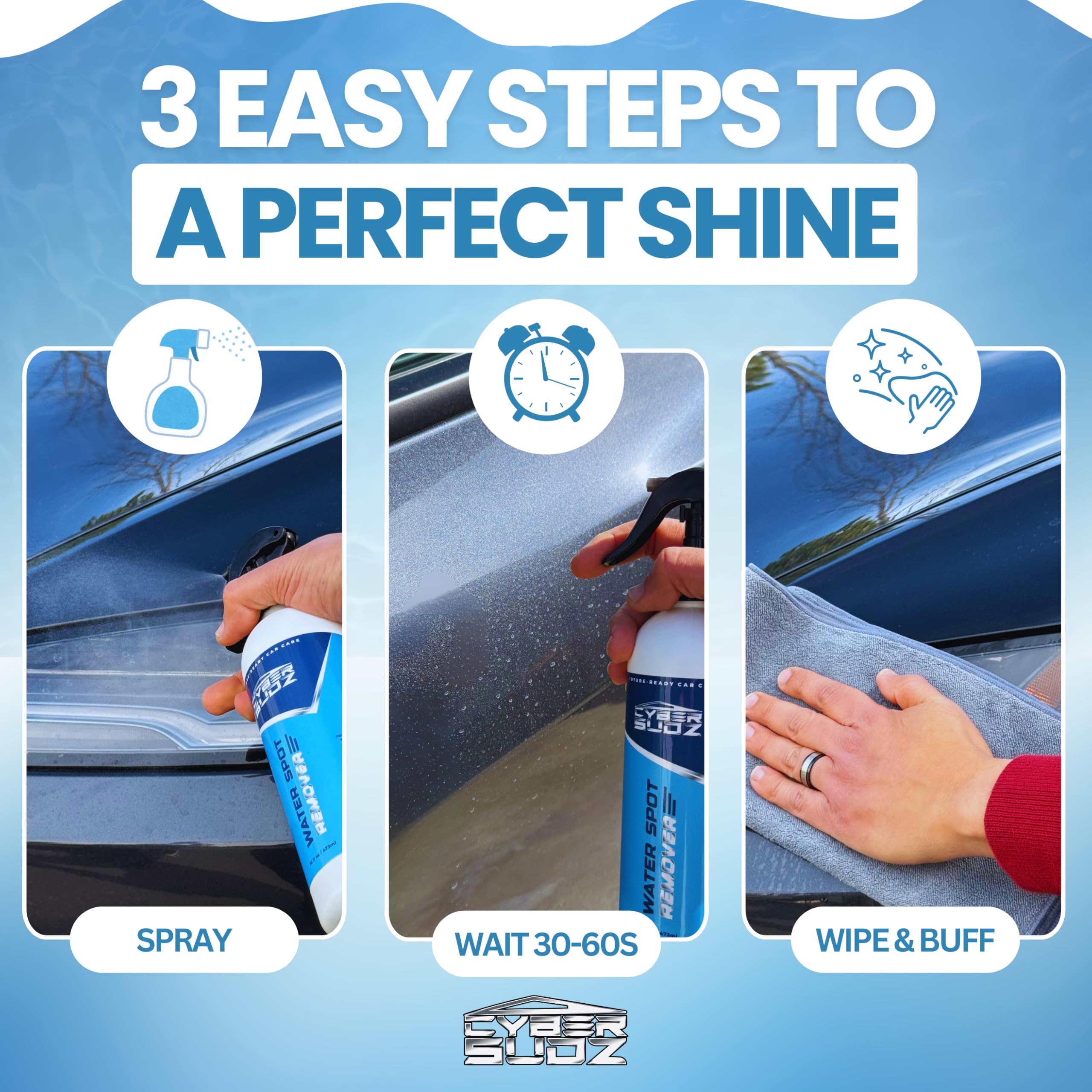 Water spot remover for cars on paint finishes