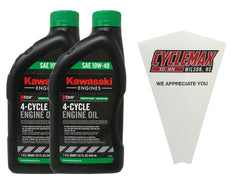 Cyclemax 2PK K-Tech 10W-40 oil for Kawasaki 99969-6296 kit with funnel