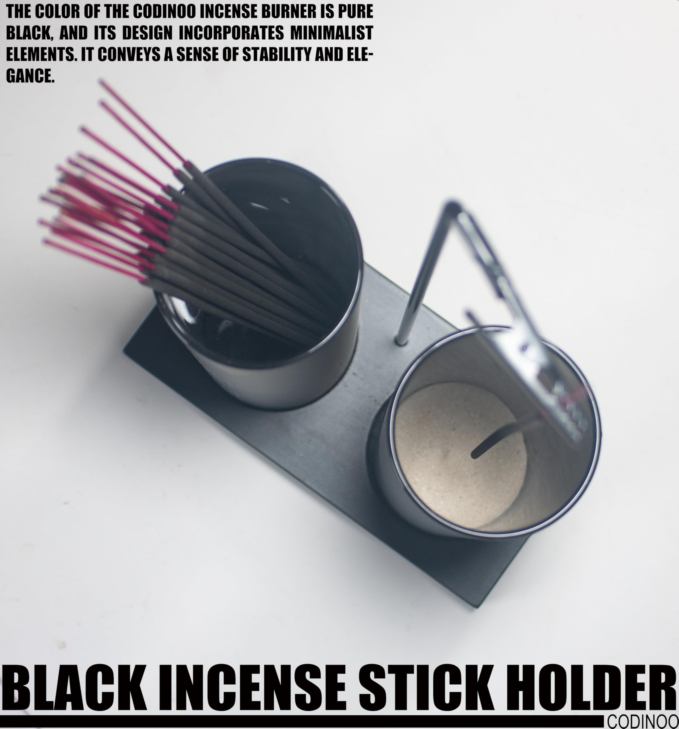 Detachable glass cups for easy cleaning of incense ash