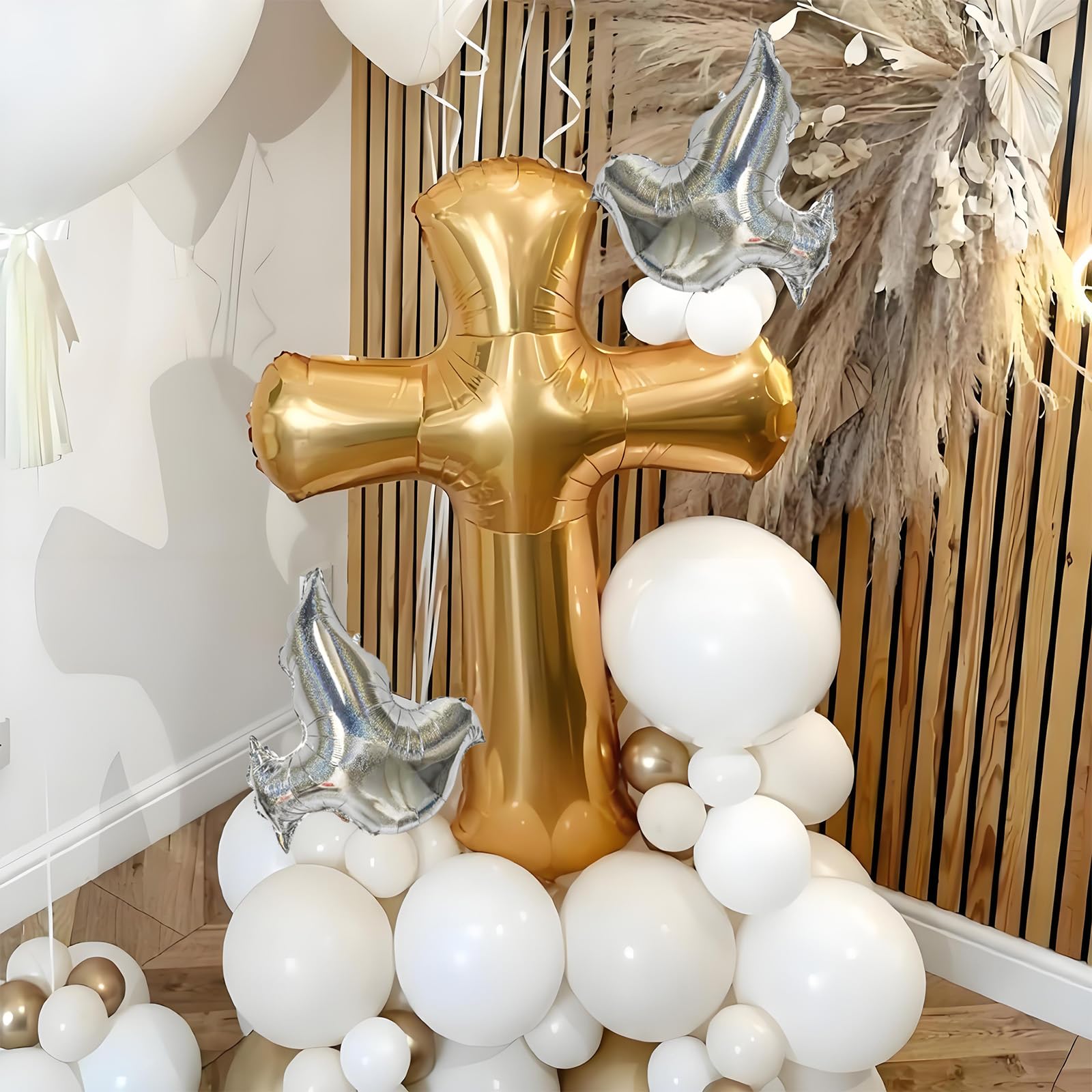 CYMYLAR red gold cross foil balloon 39x32 inches for Christmas
