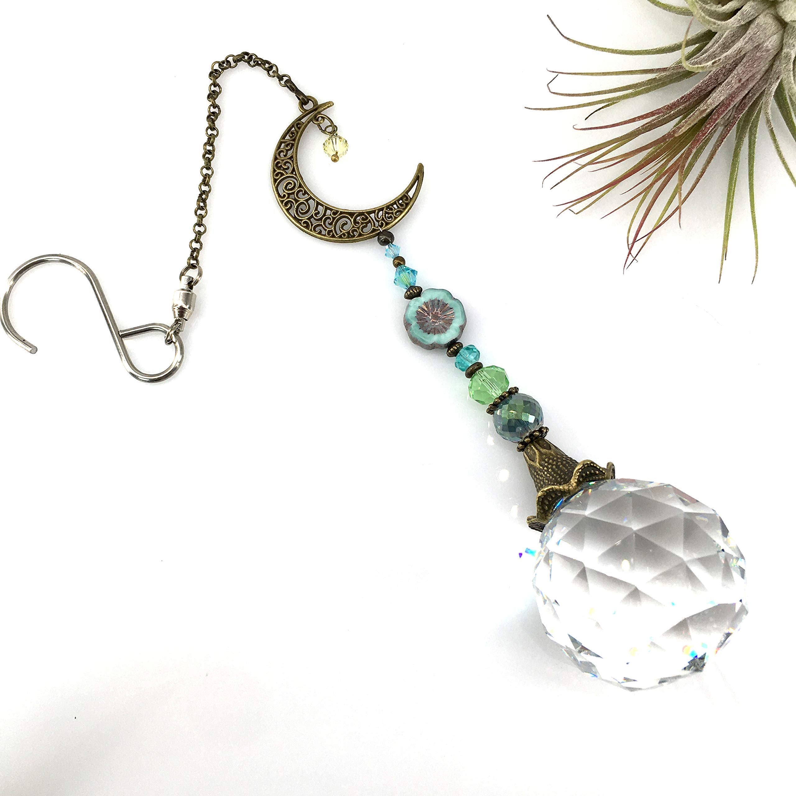 Czech and Swarovski crystal beads on sun catcher