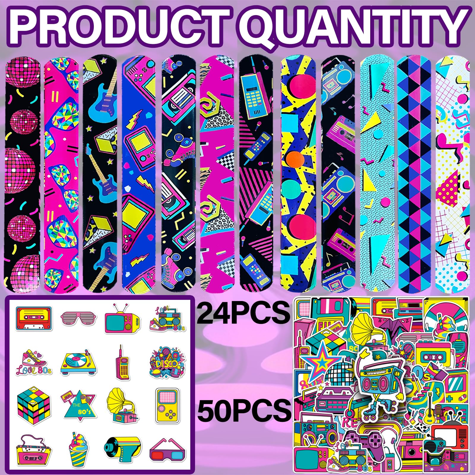 CZWXOXO 80s theme stickers 50pcs