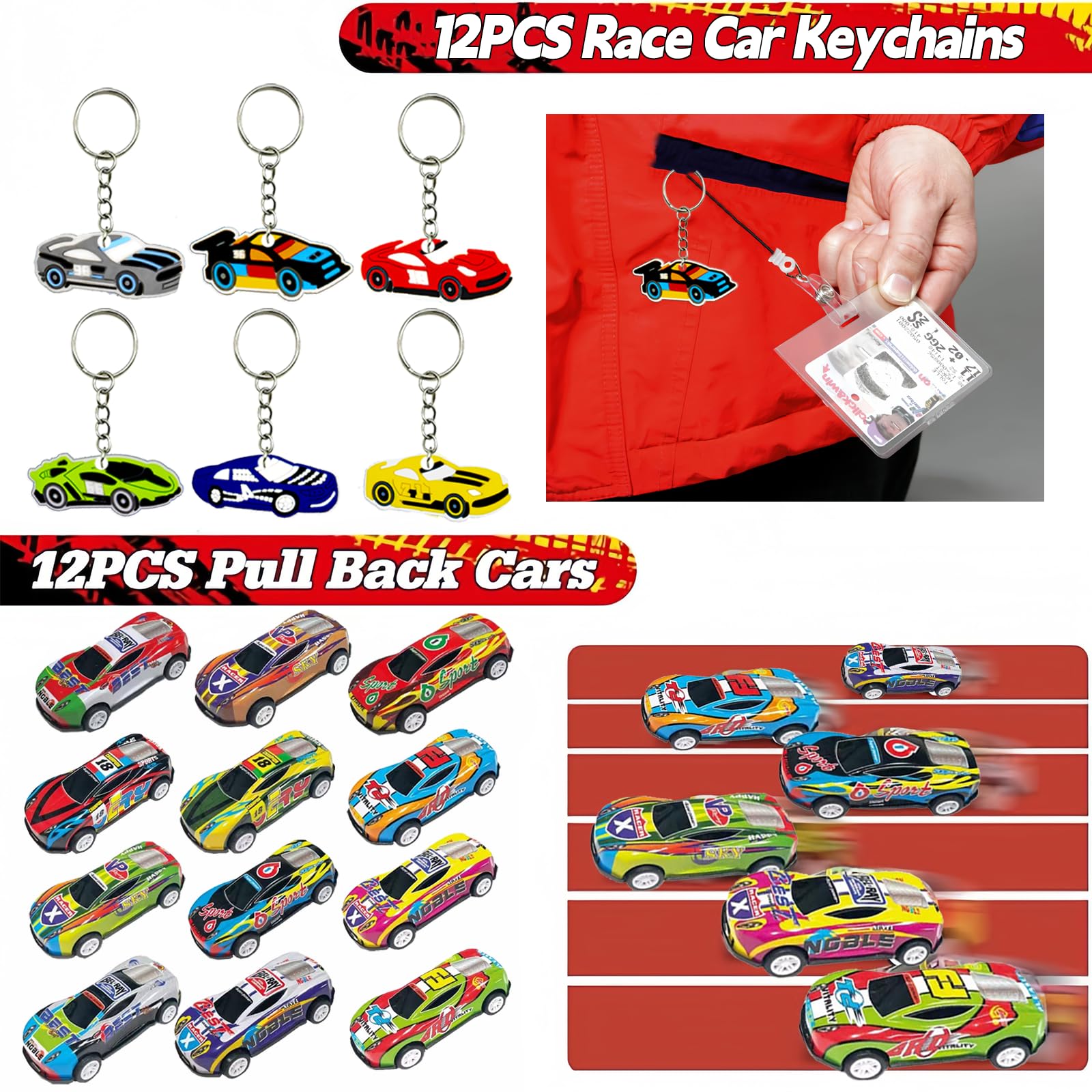 Race car stickers for party supplies