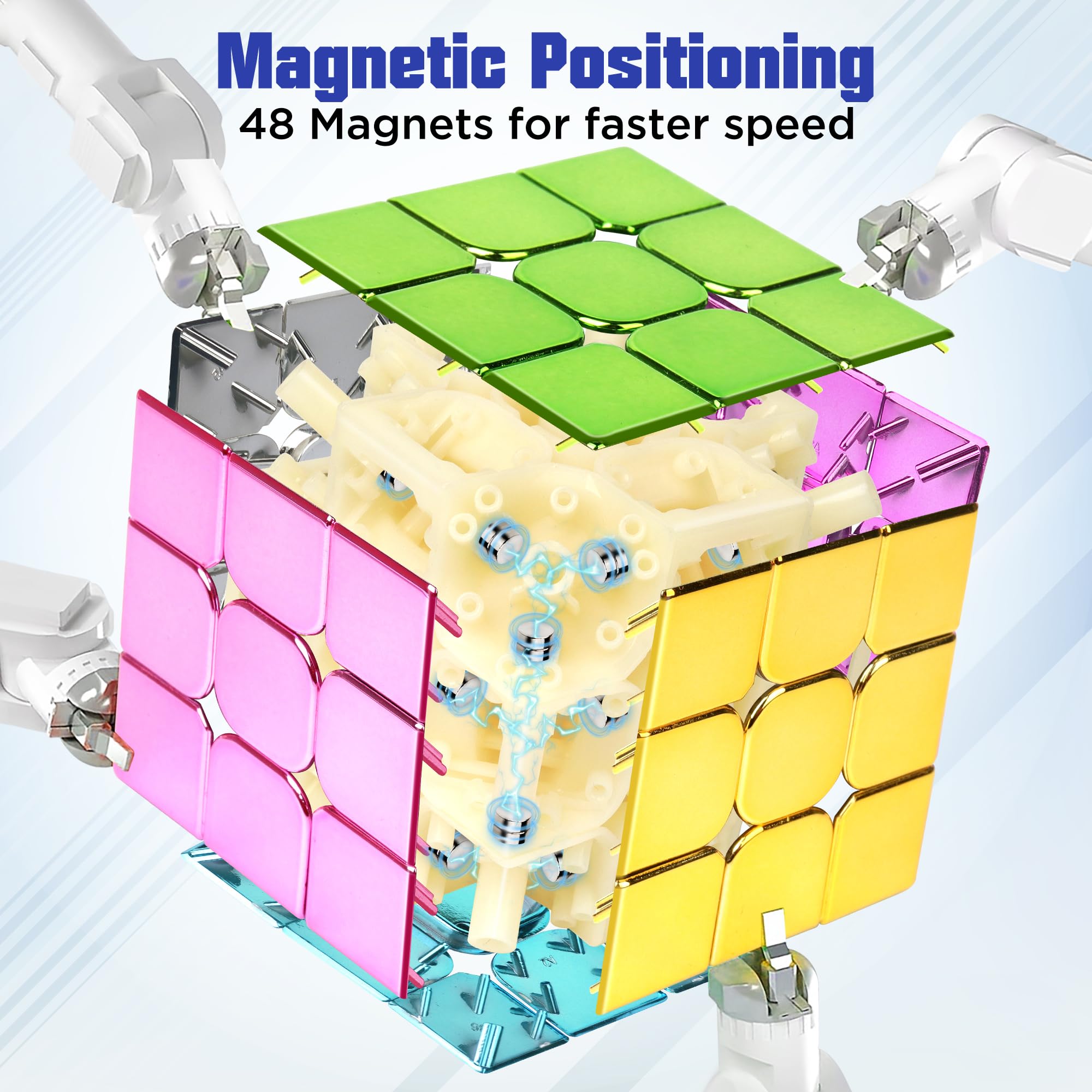 d-fantix stickerless speed cube 3x3x3 with display stand