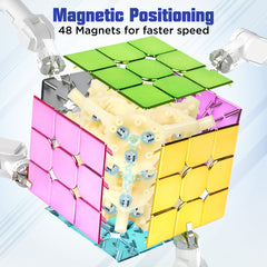 d-fantix stickerless speed cube 3x3x3 with display stand