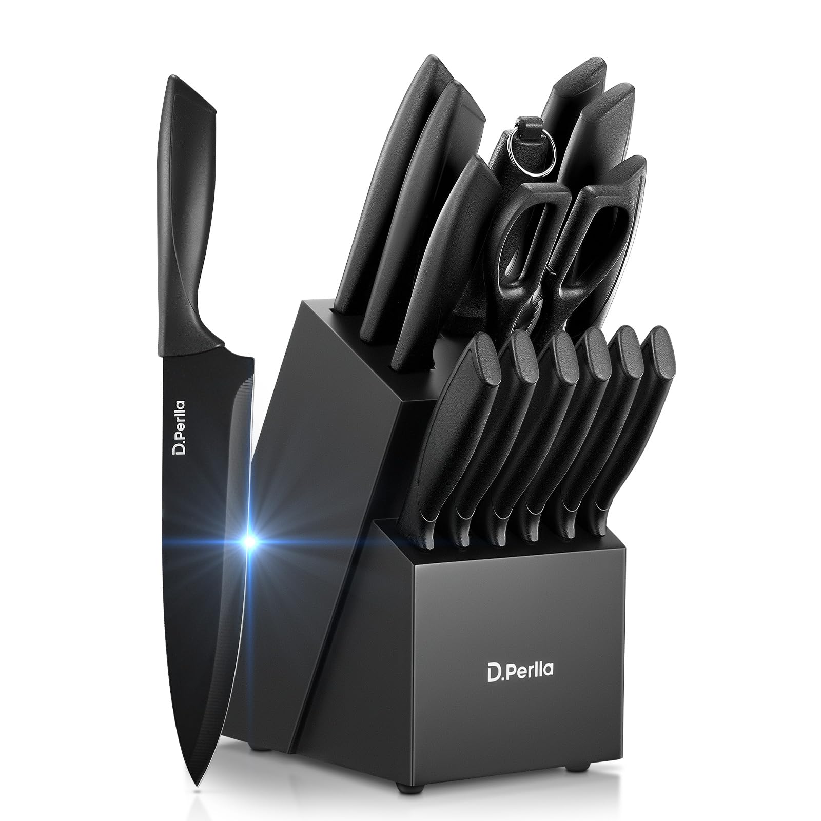 D.Perlla Knife Set 15 pieces in wooden block