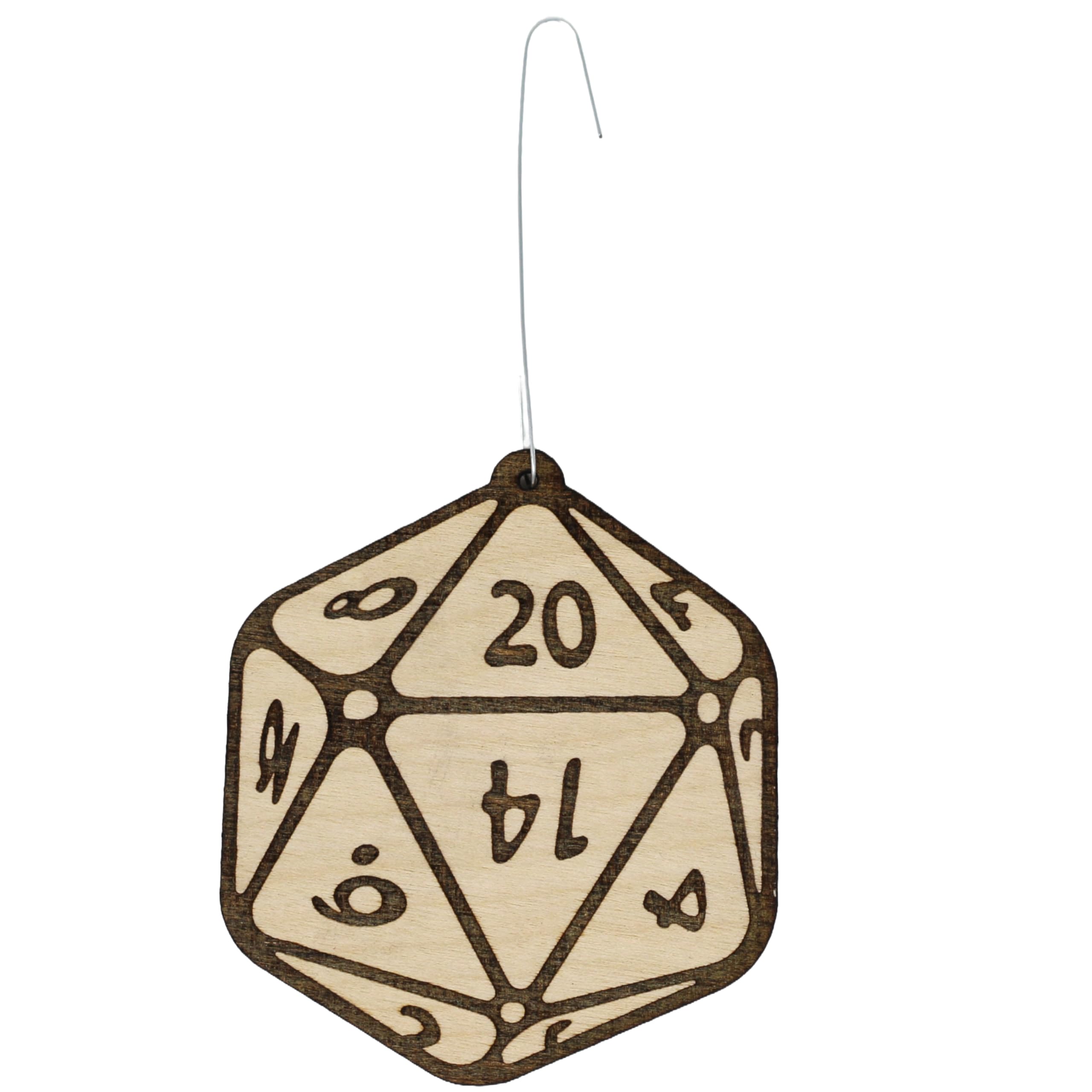 Collectible D20 wood ornament from Dungeons and Dragons line