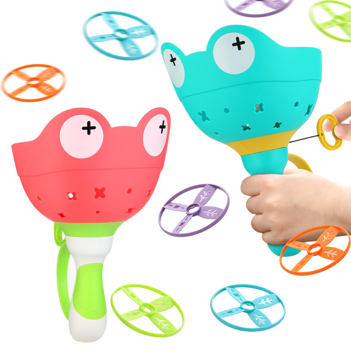 daboot outdoor flying disc launcher in red and green