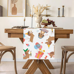 Dachshund birthday party decorations table runner