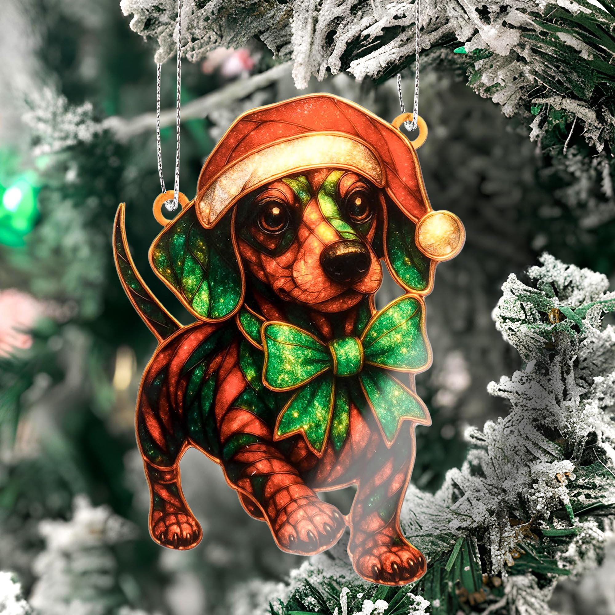 Dachshund gifts ornament packaging with story card included