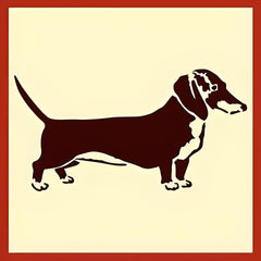 Dachshund silhouette stencil for wood fabric and walls