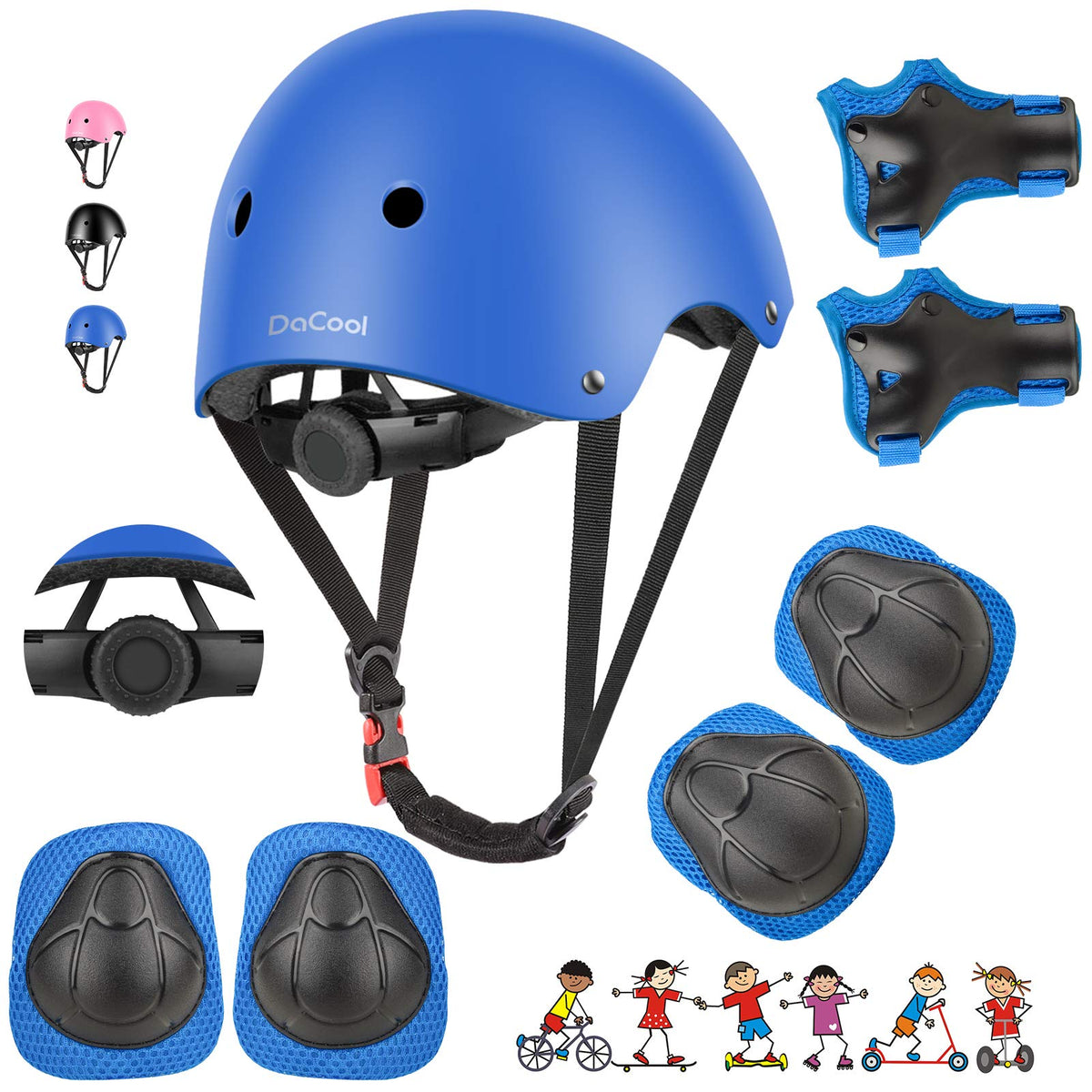 Blue DaCool Kids Bike Helmet for ages 3-8