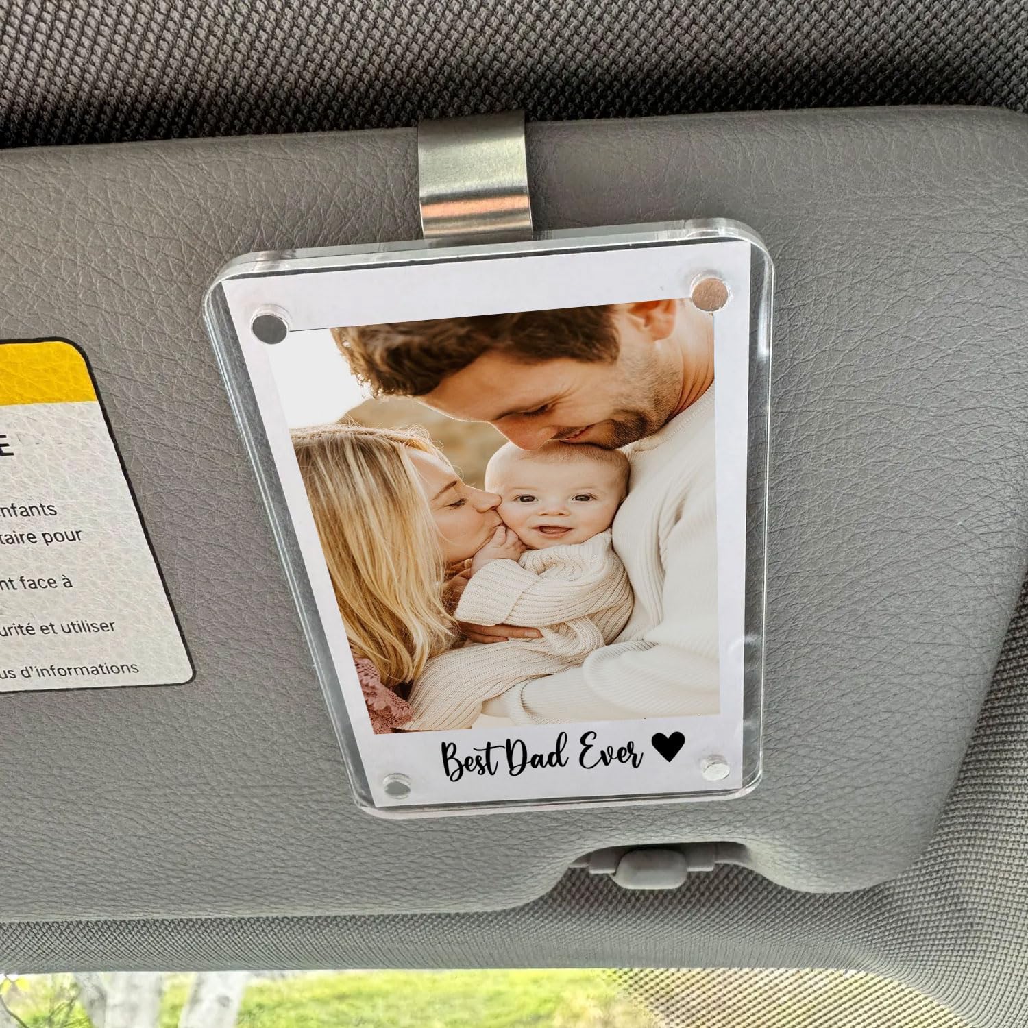 Dad birthday gift car visor photo holder